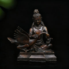 Lord Buddha with Swan Antique Brass Statue