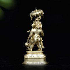 Lord Ganesha Idol with Umbrella Handcrafted Brass Statue