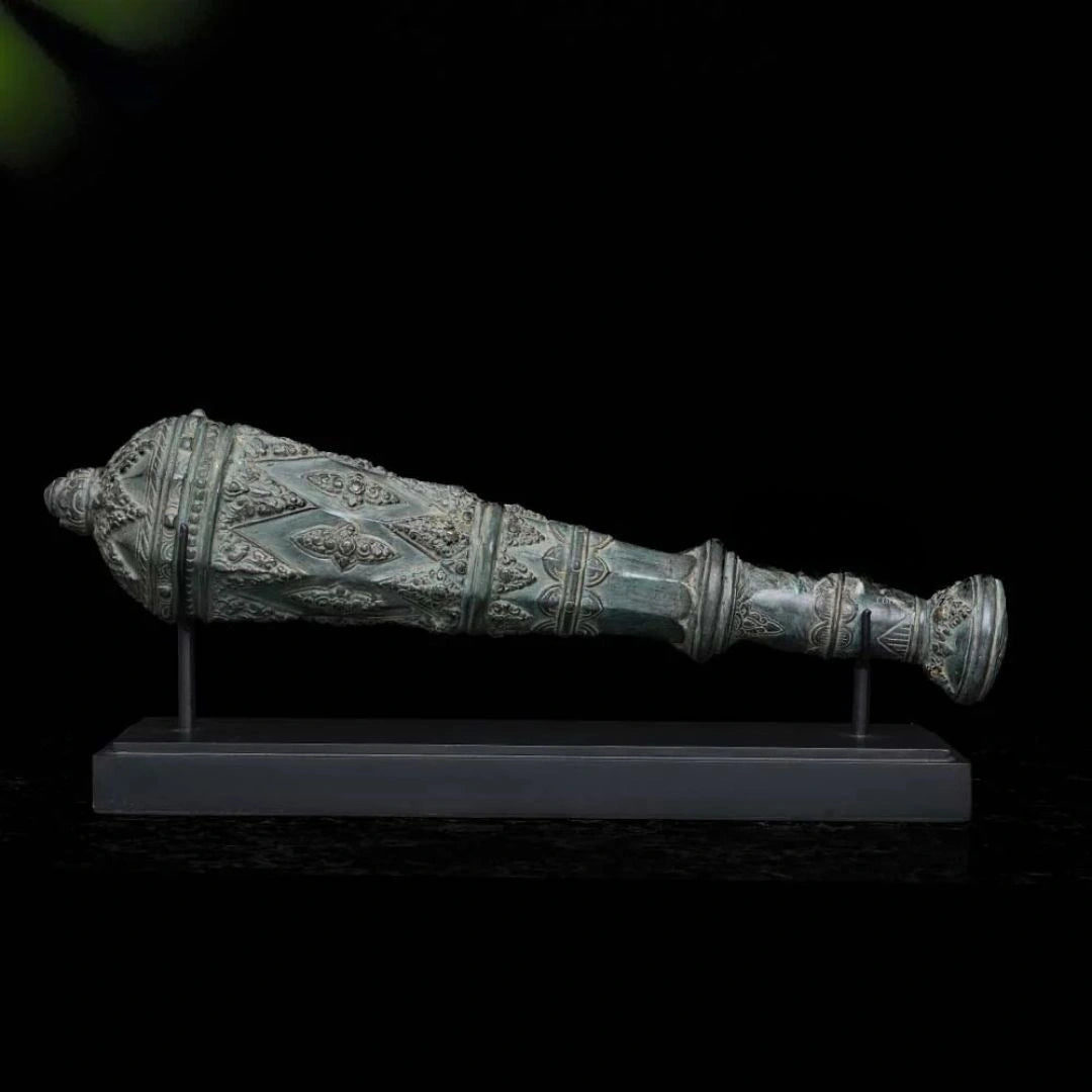 Lord Hanuman Handcrafted Mace with Green Patina