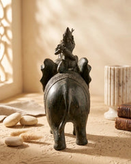 Lord Indra on Airavat - Antique Bronze Sculpture