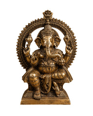 Massive Pure Brass Lord Ganesha Statue