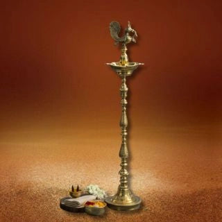Brass Diya | Peacock Lamp | Five Bati Diya| Pooja & Inauguration Decor