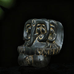 Panchmukhi Ganesha Pure Brass Rustic Vintage Abstract Sculpture