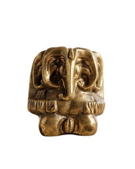 Buy Panchmukhi Ganesha Pure Brass Rustic Vintage Abstract Sculpture