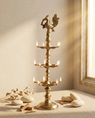 Peacock Handcrafted Lamp (Annam Lamp) in Brass