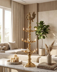 Peacock Handcrafted Lamp (Annam Lamp) in Brass