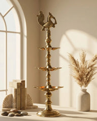Peacock Handcrafted Lamp (Annam Lamp) in Brass