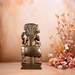 Pure Brass Lord Krishna with Cow under Kalpavriksha Tree