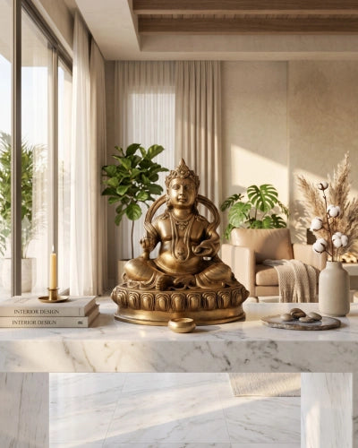 Pure Brass Lord Kubera Large Statue