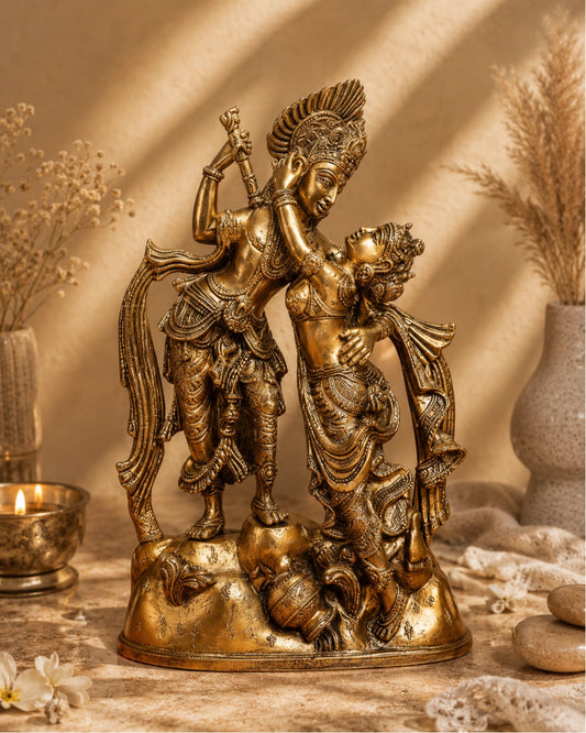RADHA KRISHNA BRASS IDOL