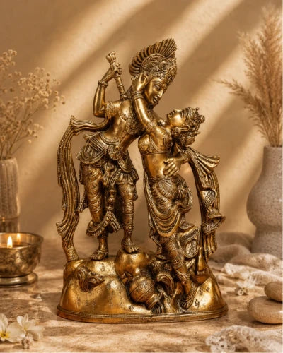 RADHA KRISHNA BRASS IDOL