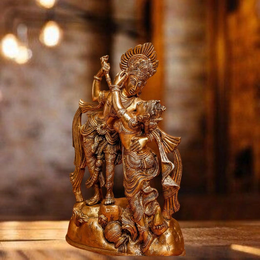 RADHA KRISHNA BRASS IDOL