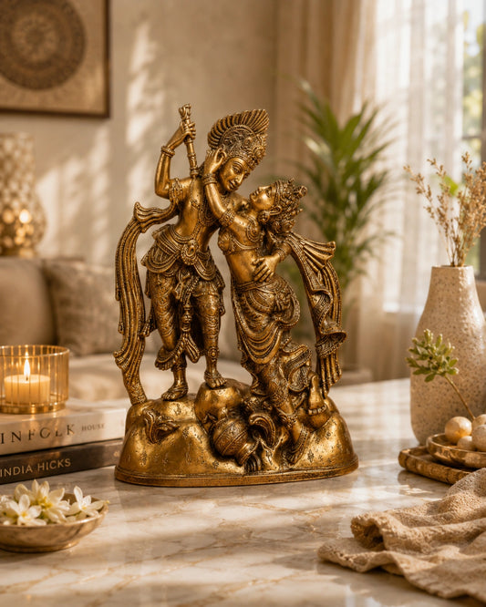 RADHA KRISHNA BRASS IDOL