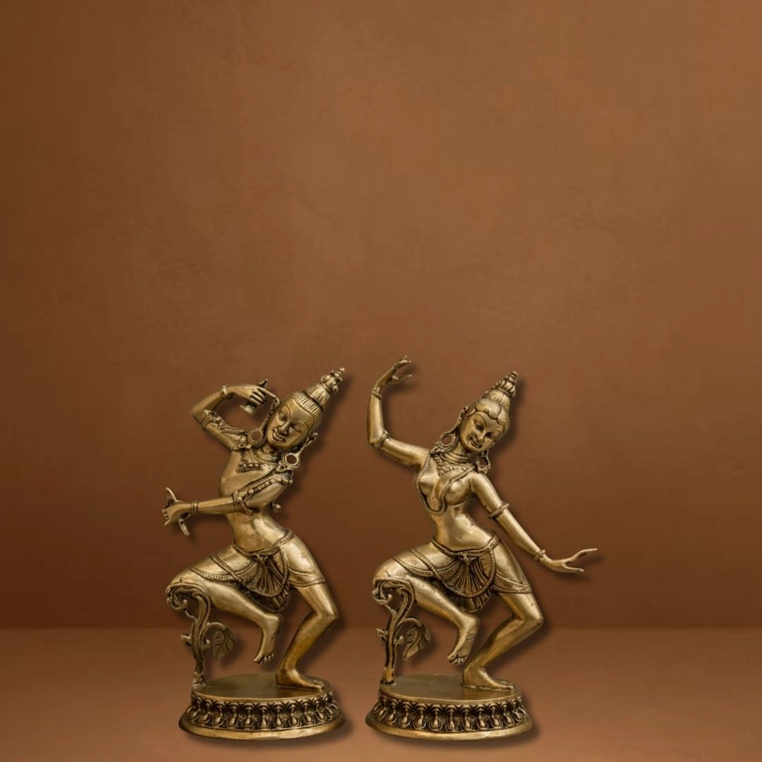 Shiv Parvati Idol | Lord Shiva & Goddess Parvati Pair | Dancing Form | Brass Finishing| Decor & Gifting