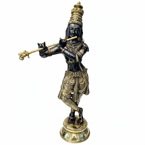 Shree Krishna Brass Idol-Luxury Murli Manohar Brass Figurine