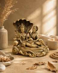 Superfine Brass Vishnu Laxmi Sitting On Snake