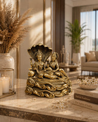 Superfine Brass Vishnu Laxmi Sitting On Snake