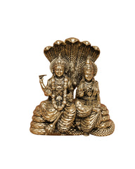Superfine Vishnu Lakshmi Sitting on Sheshnaag Brass Statue