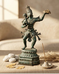The Hanuman - Antique Bronze Sculpture (Dark Green)
