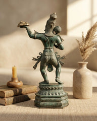 The Hanuman - Antique Bronze Sculpture (Dark Green)