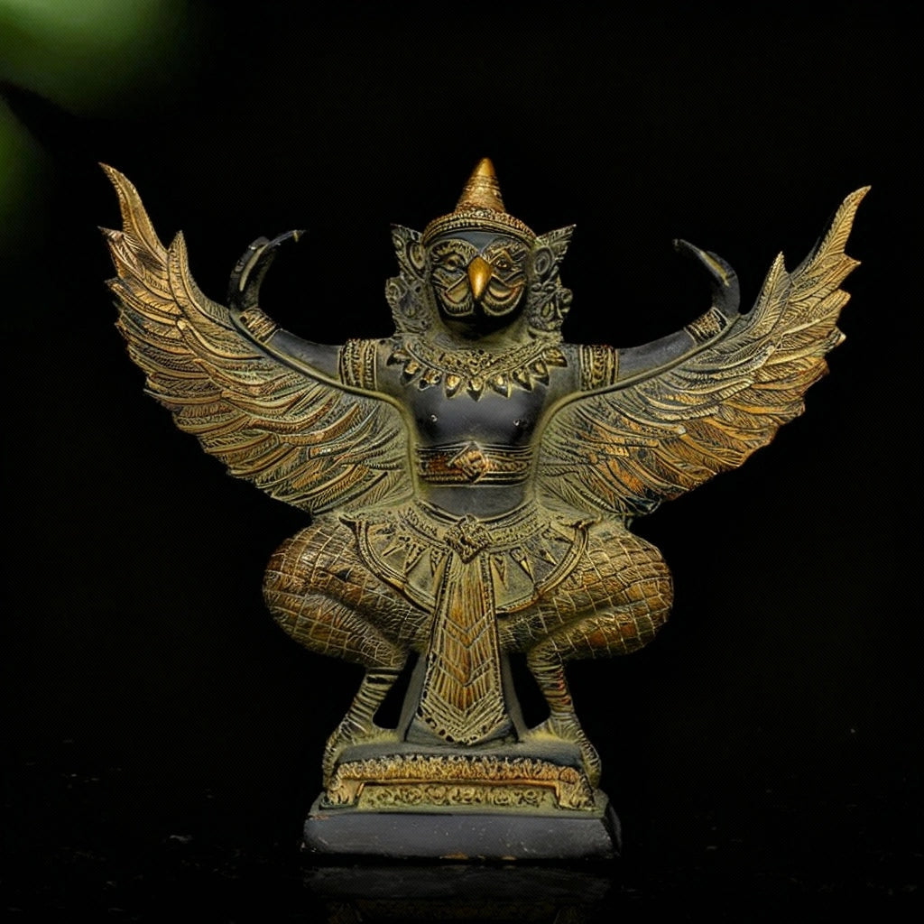 The Majestic Garuda Antique  Brass Sculpture