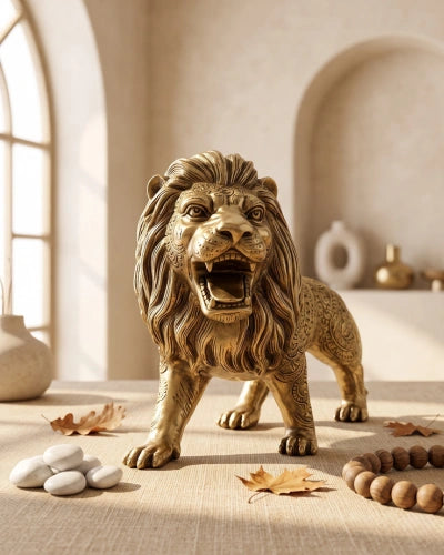The Majestic Lion - Chrome Plated Sculpture