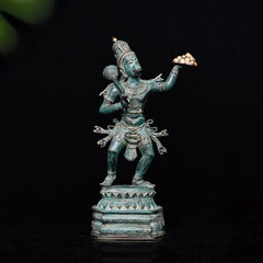The Hanuman - Antique Bronze Sculpture (Dark Green)