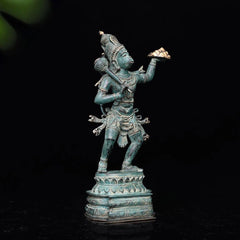 The Hanuman - Antique Bronze Sculpture (Dark Green)