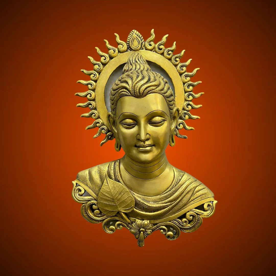 Tibetan Brass Wall Hanging Buddha Statue – Symbol of Peace & Wisdom