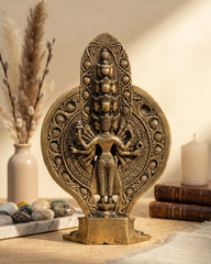 Tibetan Buddhist Deity Handcrafted Avalokiteshvara In Brass