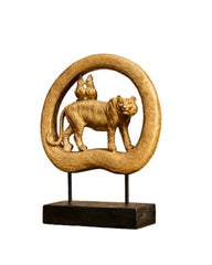 Tiger & Love Birds Handcrafted Sculpture