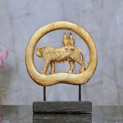 Tiger & Love Birds Handcrafted Sculpture