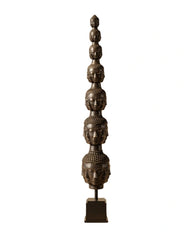 Tower of Tranquility: Buddha Heads - Bronze Sculpture