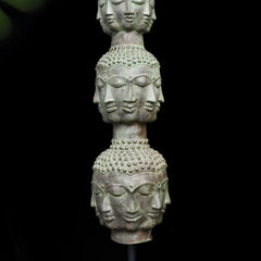 Tower of Tranquility: 56 Buddha Heads - Bronze Sculpture (159 cm)