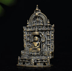 Vintage Brass Mahavir Ji with Jain Tirthankaras Sculpture
