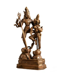 Vintage Brass Shiva Parvati Dancing Sculpture