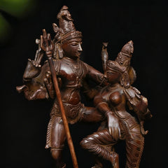 Vintage Brass Shiva Parvati Dancing Sculpture