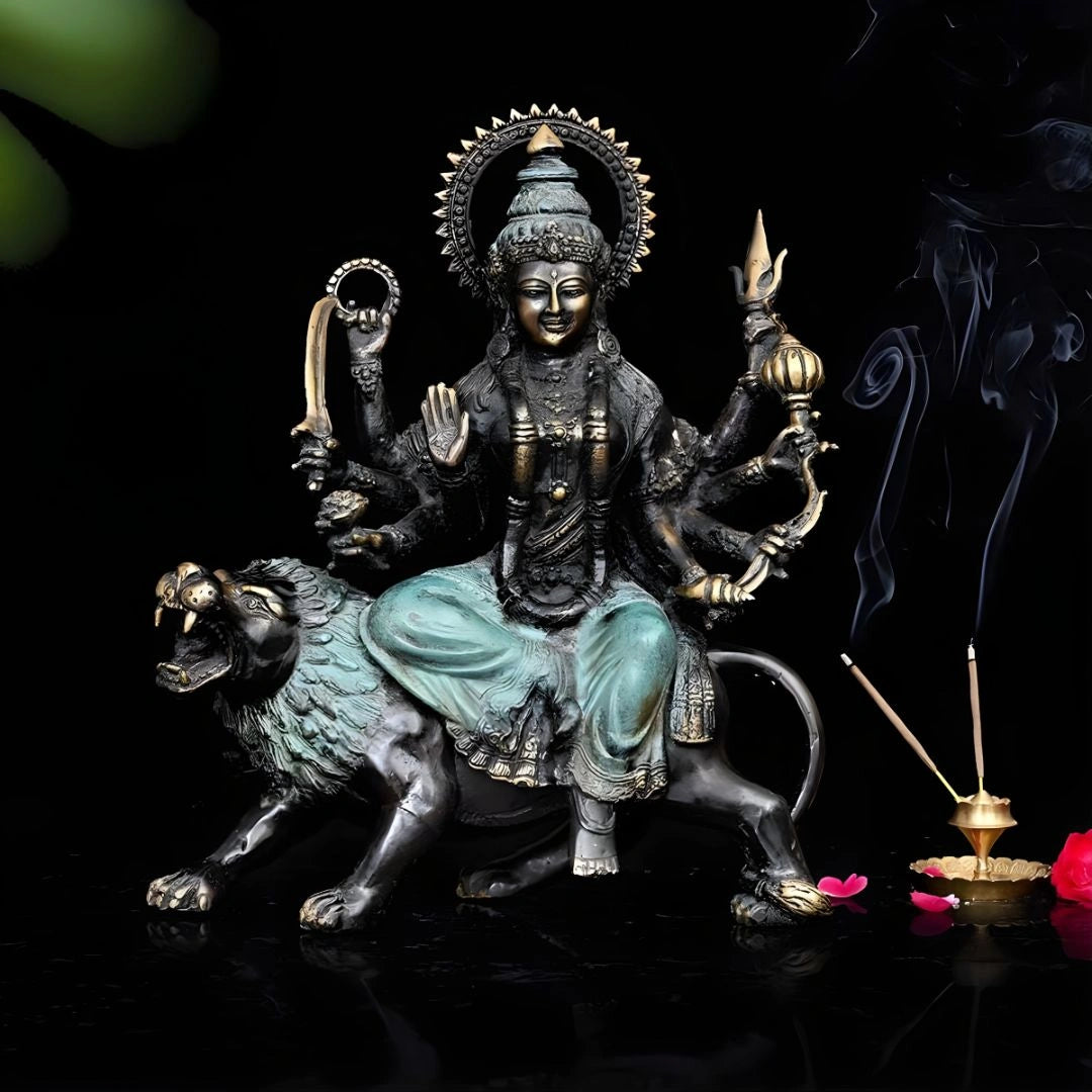 Vintage Handcrafted Bronze Durga Idol