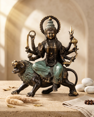 Vintage Handcrafted Bronze Durga Idol