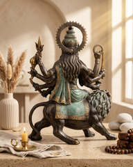 Vintage Handcrafted Bronze Durga Idol