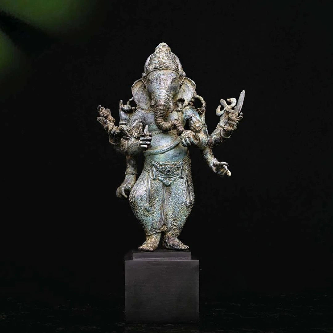 Vintage Standing Ganesha - Bronze Sculpture