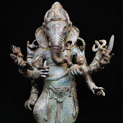 Vintage Standing Ganesha - Bronze Sculpture