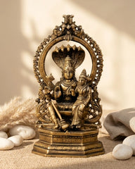 Vishnu and Lakshmi Brass Statue | Handmade Brass Idol