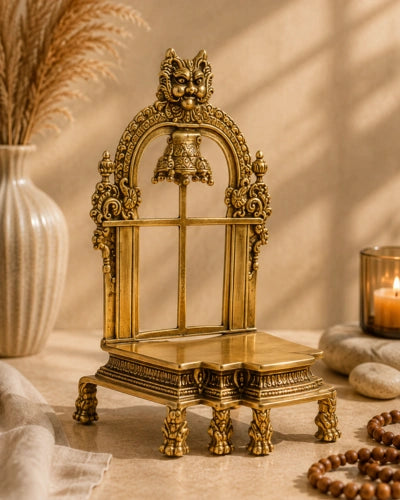 YALI GOD THRONE- BRASS SINGHASAN