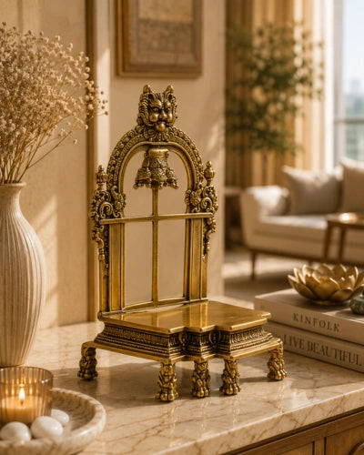 YALI GOD THRONE- BRASS SINGHASAN
