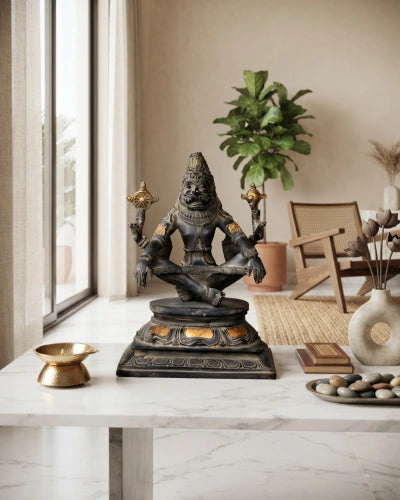 Yoga Narasimha Brass Statue