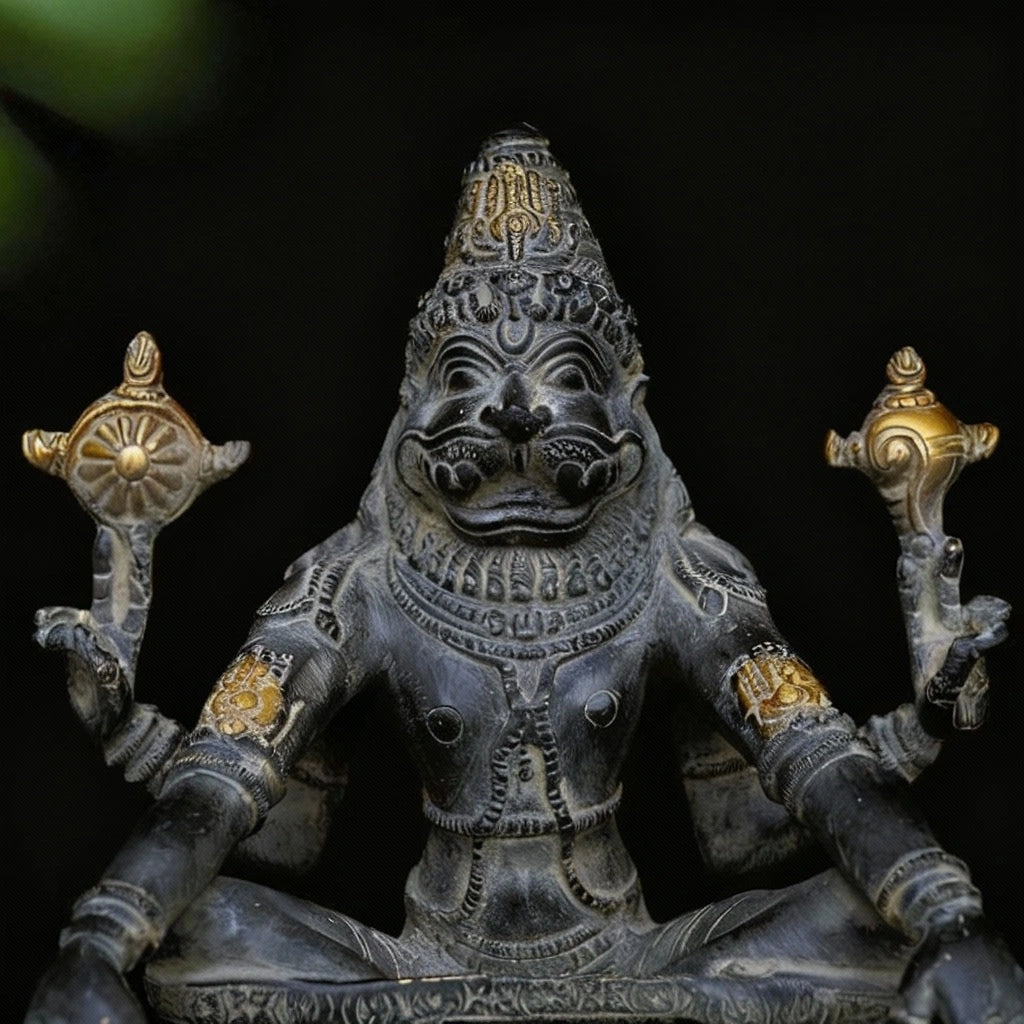Yoga Narasimha Brass Statue