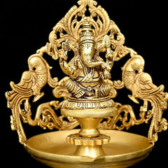 Brass Ganesha antique Urli / Diya