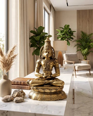 Brass Hanuman Meditative Posture